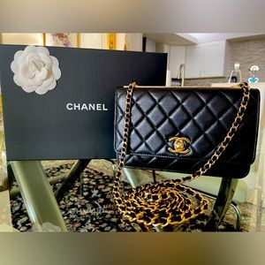 Chanel Lambskin Quilter Trendy Wallet On the Chain Shoulder / Crossbody Bag